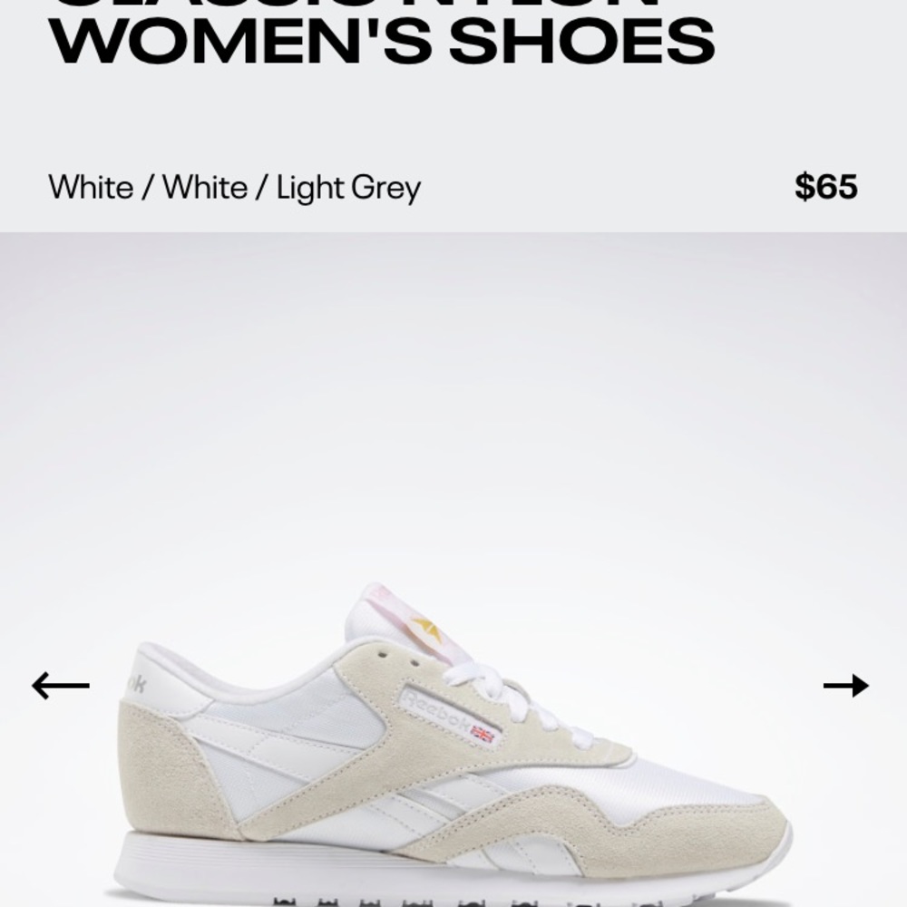 Reebok Classic Nylon Sneakers Size 8